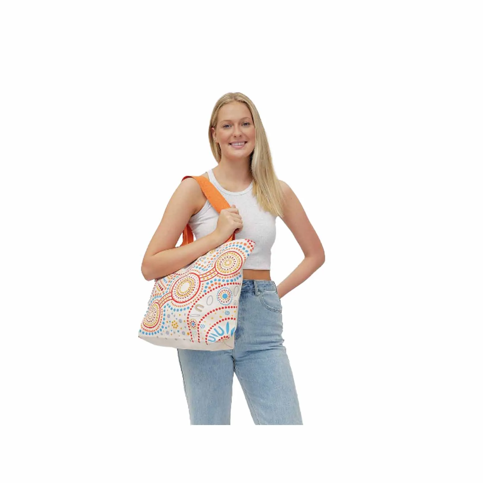 Cotton-Canvas Shopping Bag Stronger Together 39x50cm