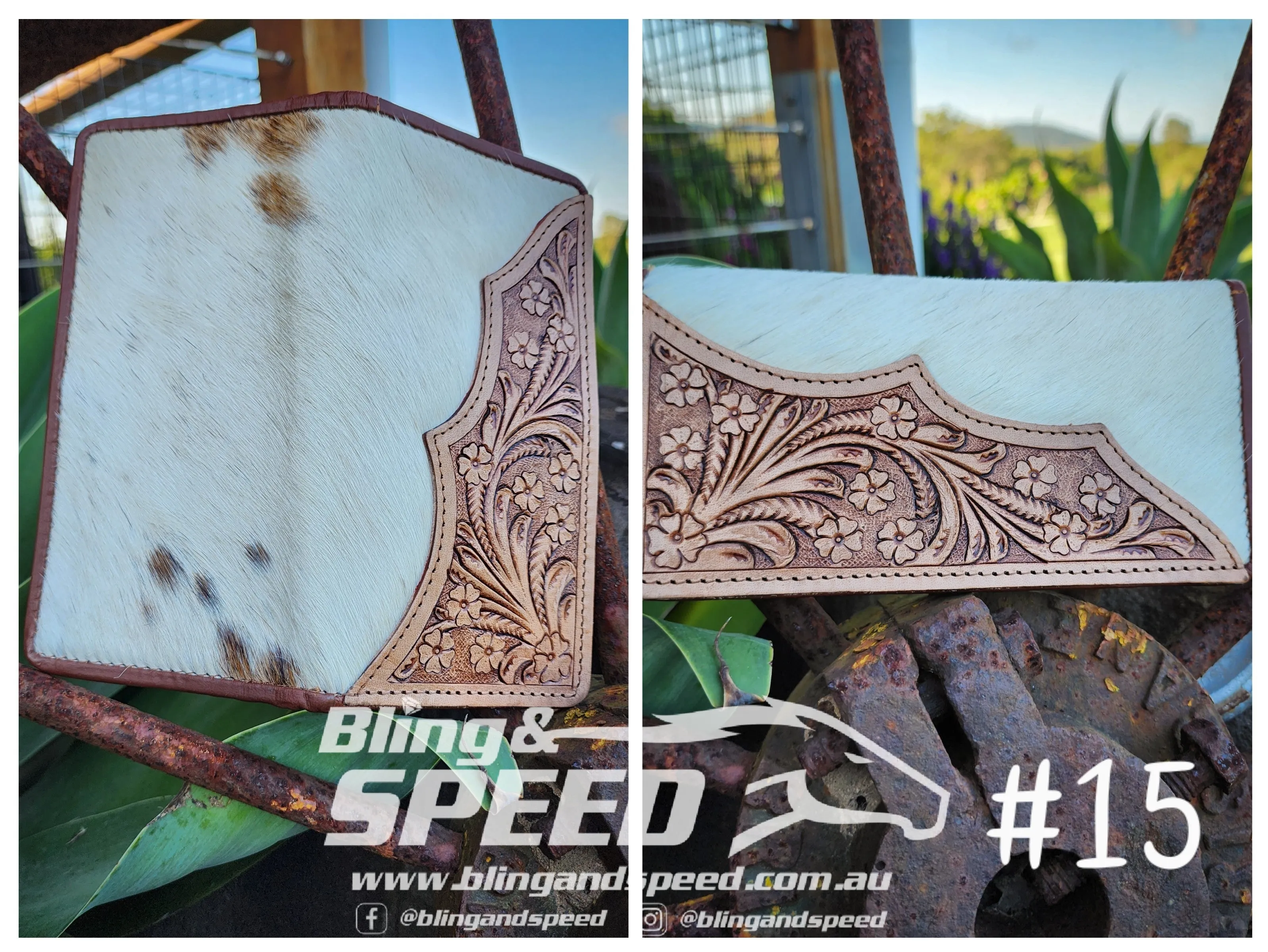 Cowhide and Leather Wallet