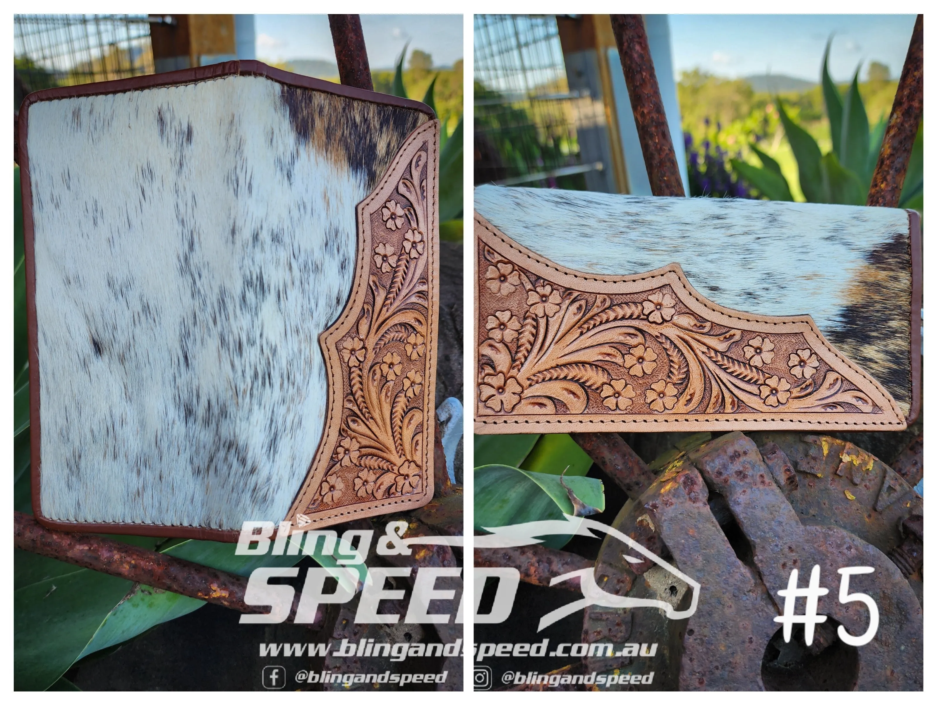 Cowhide and Leather Wallet