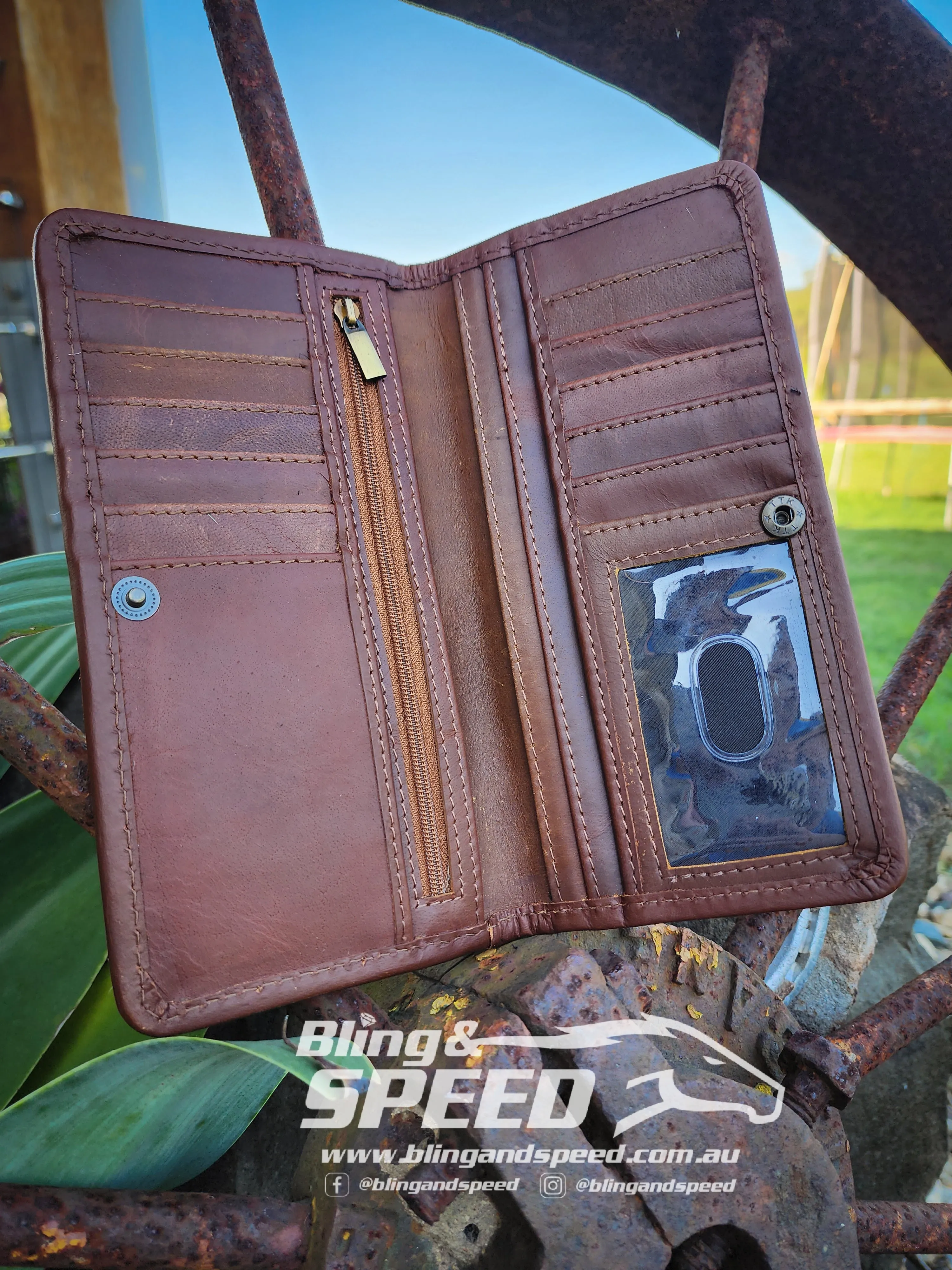 Cowhide and Leather Wallet