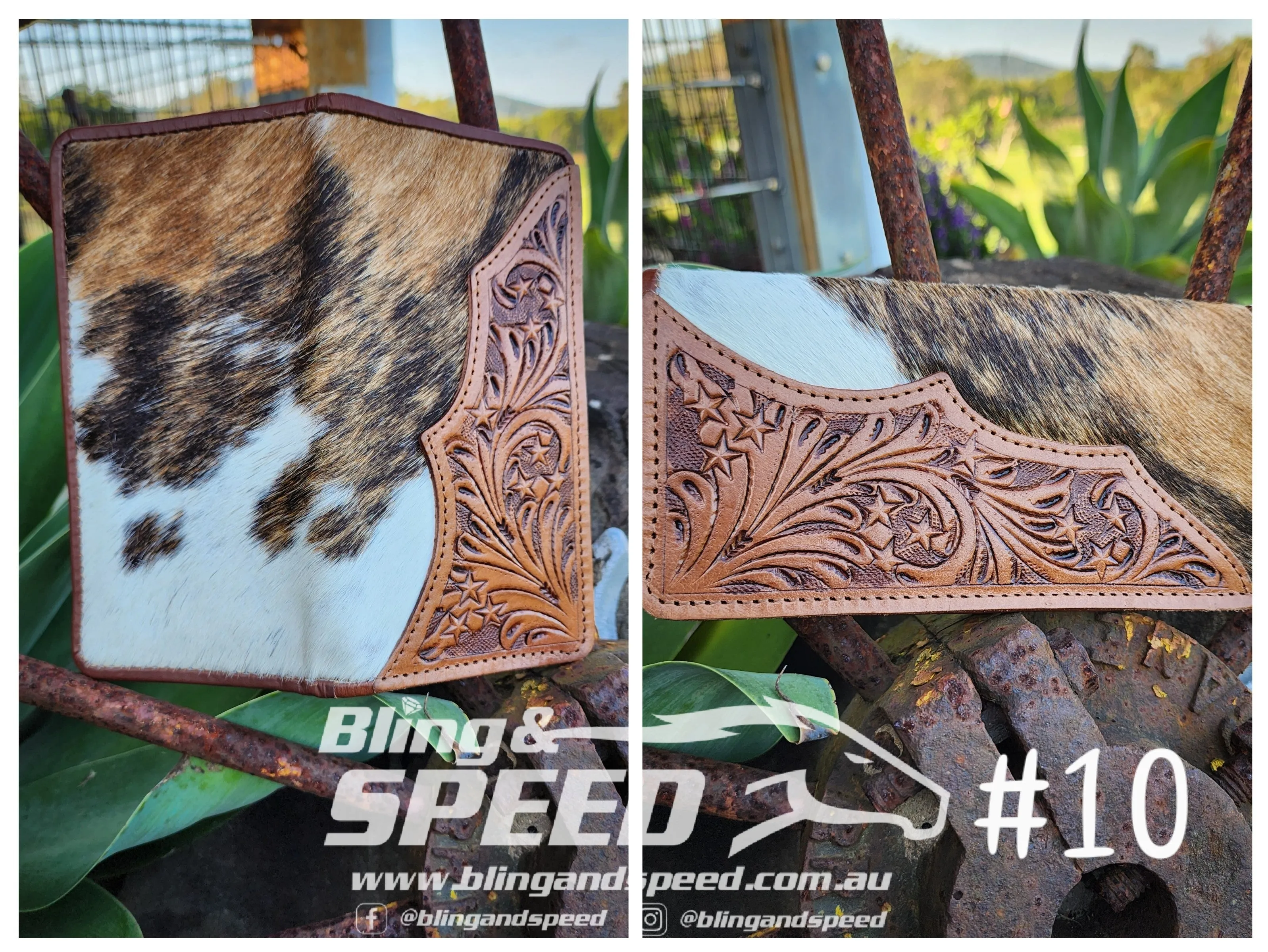 Cowhide and Leather Wallet