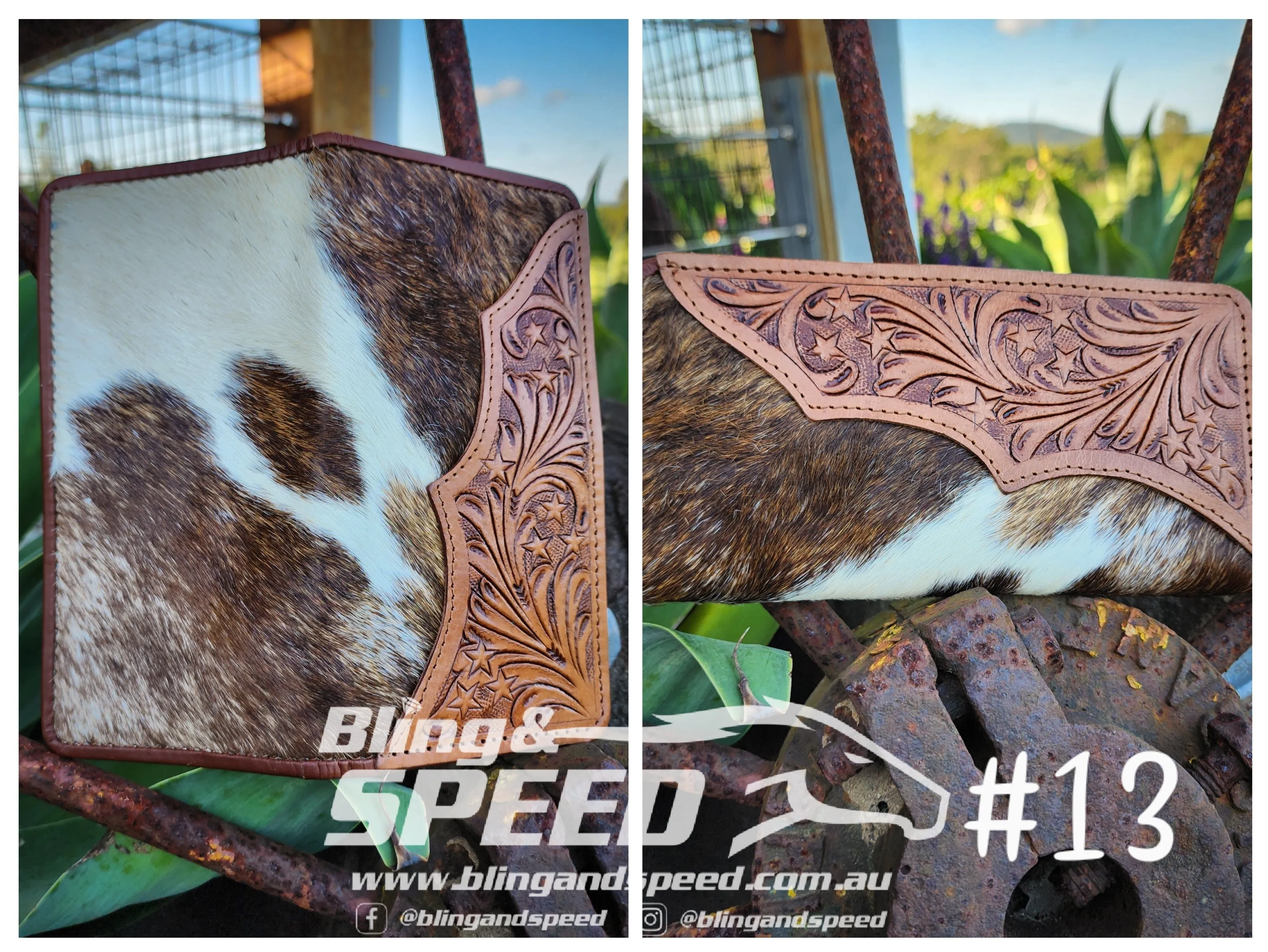 Cowhide and Leather Wallet