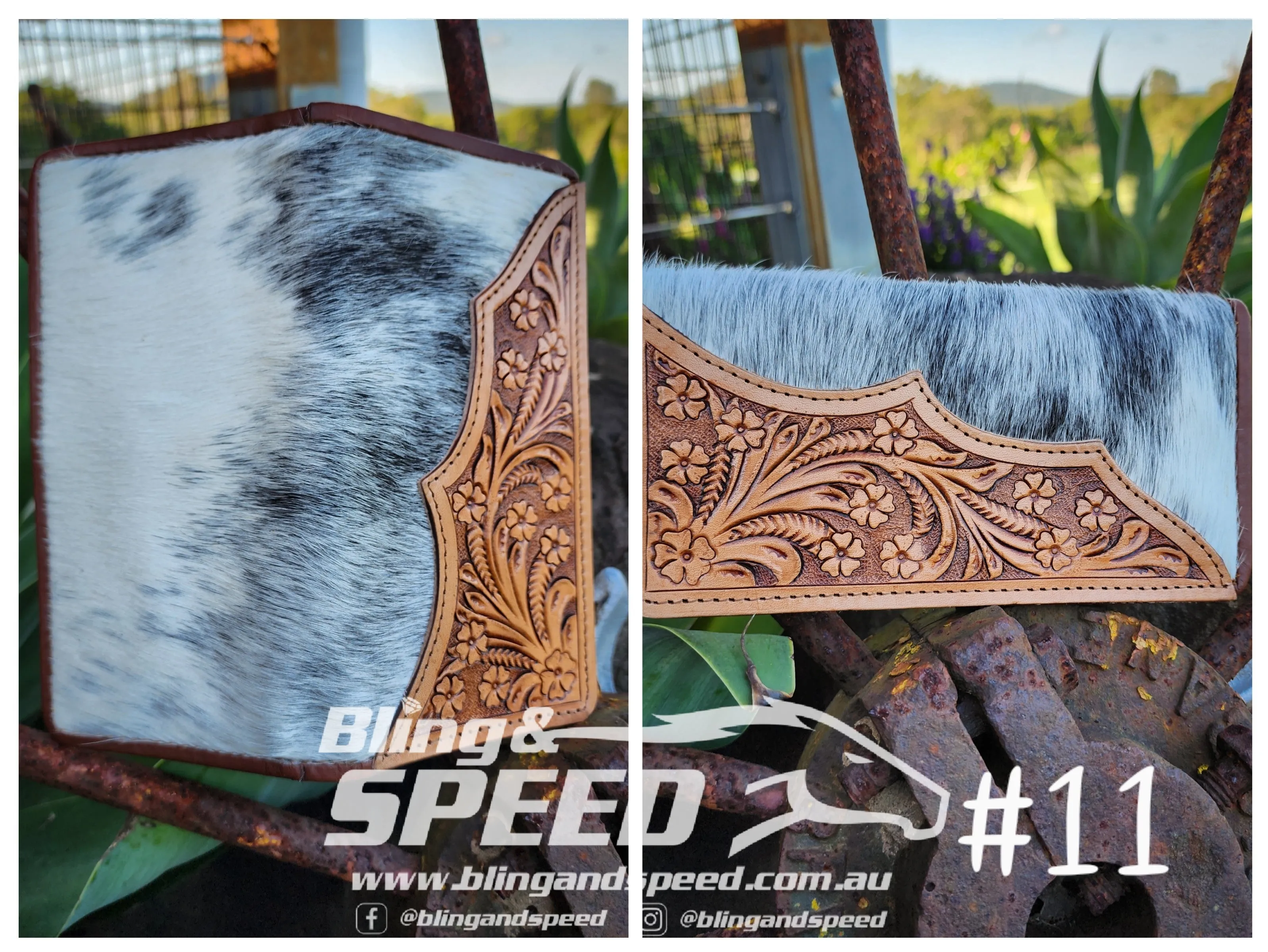 Cowhide and Leather Wallet