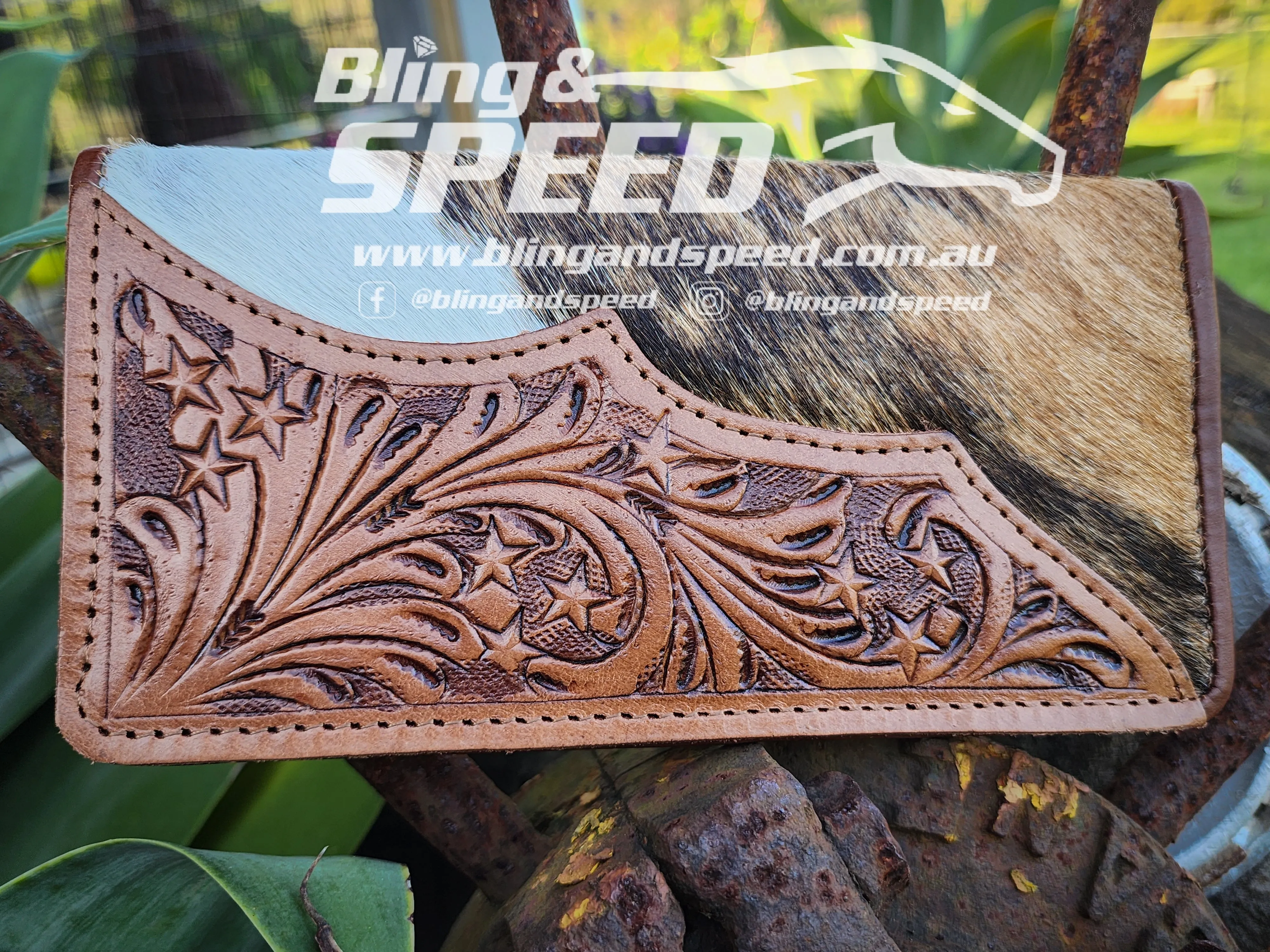 Cowhide and Leather Wallet