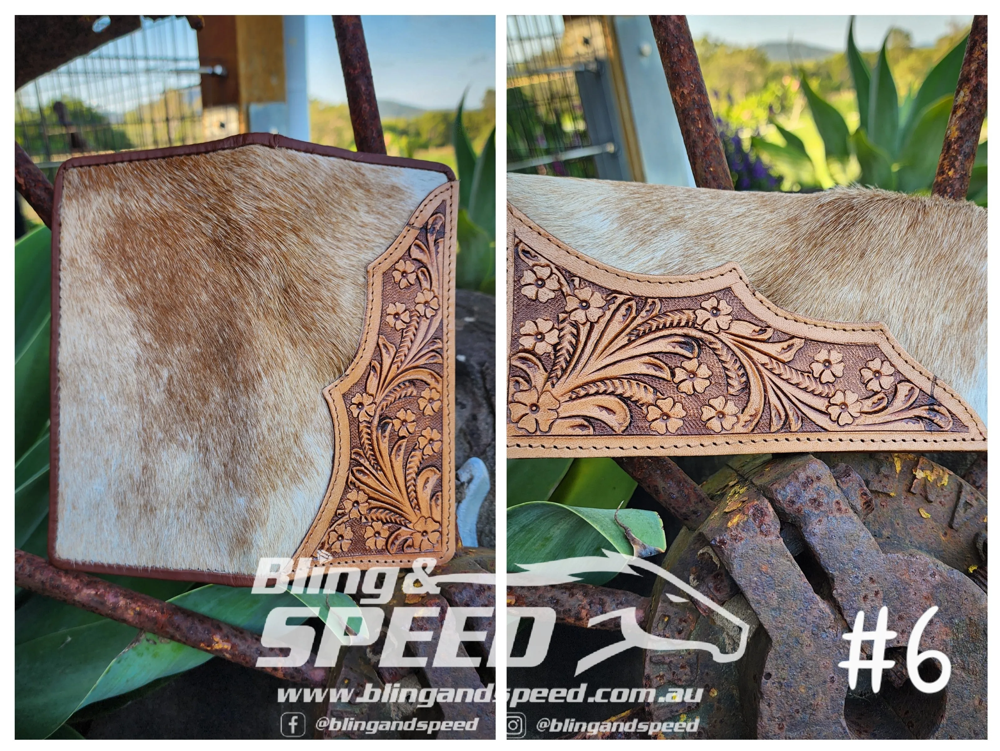 Cowhide and Leather Wallet