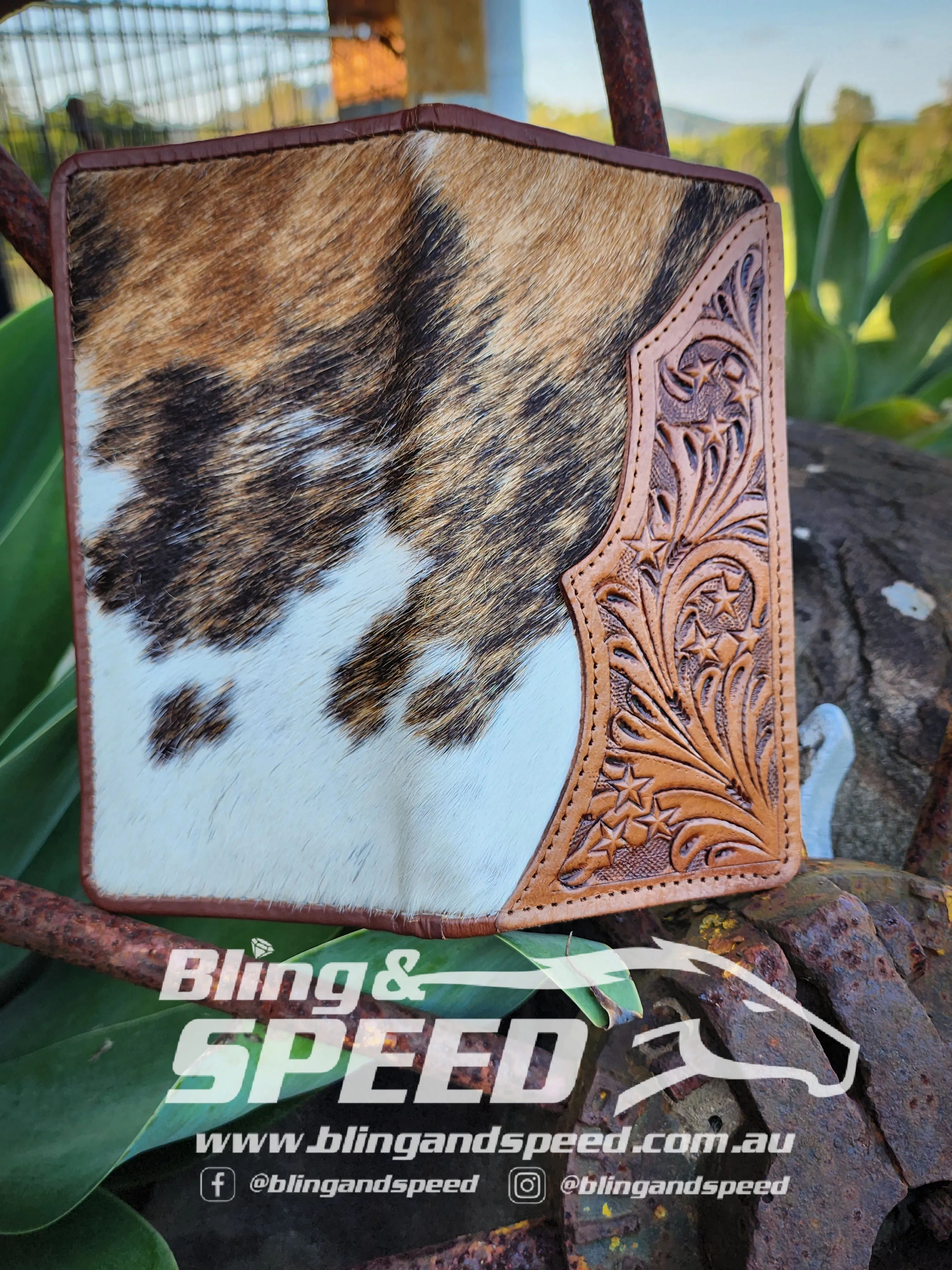 Cowhide and Leather Wallet