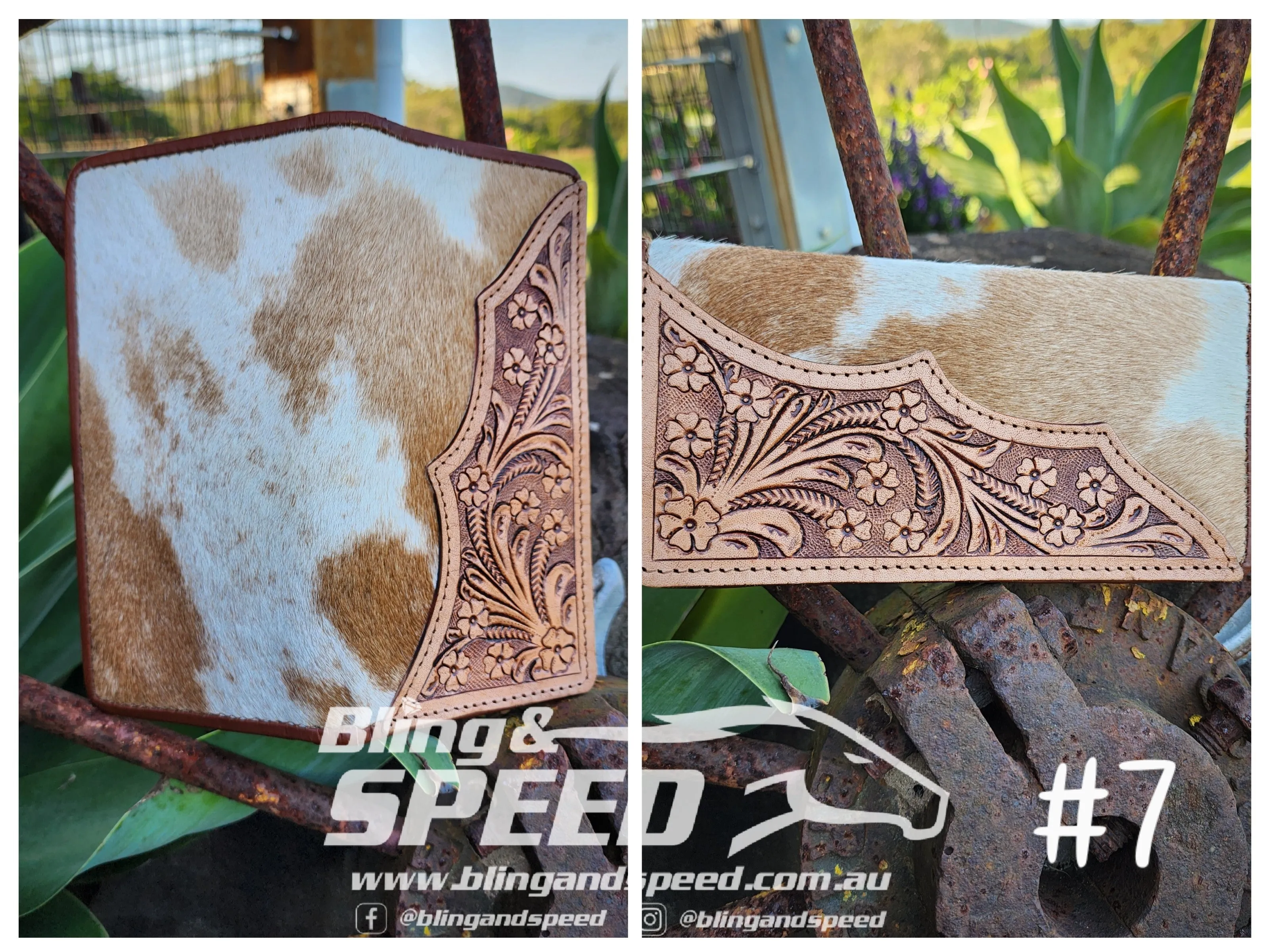 Cowhide and Leather Wallet