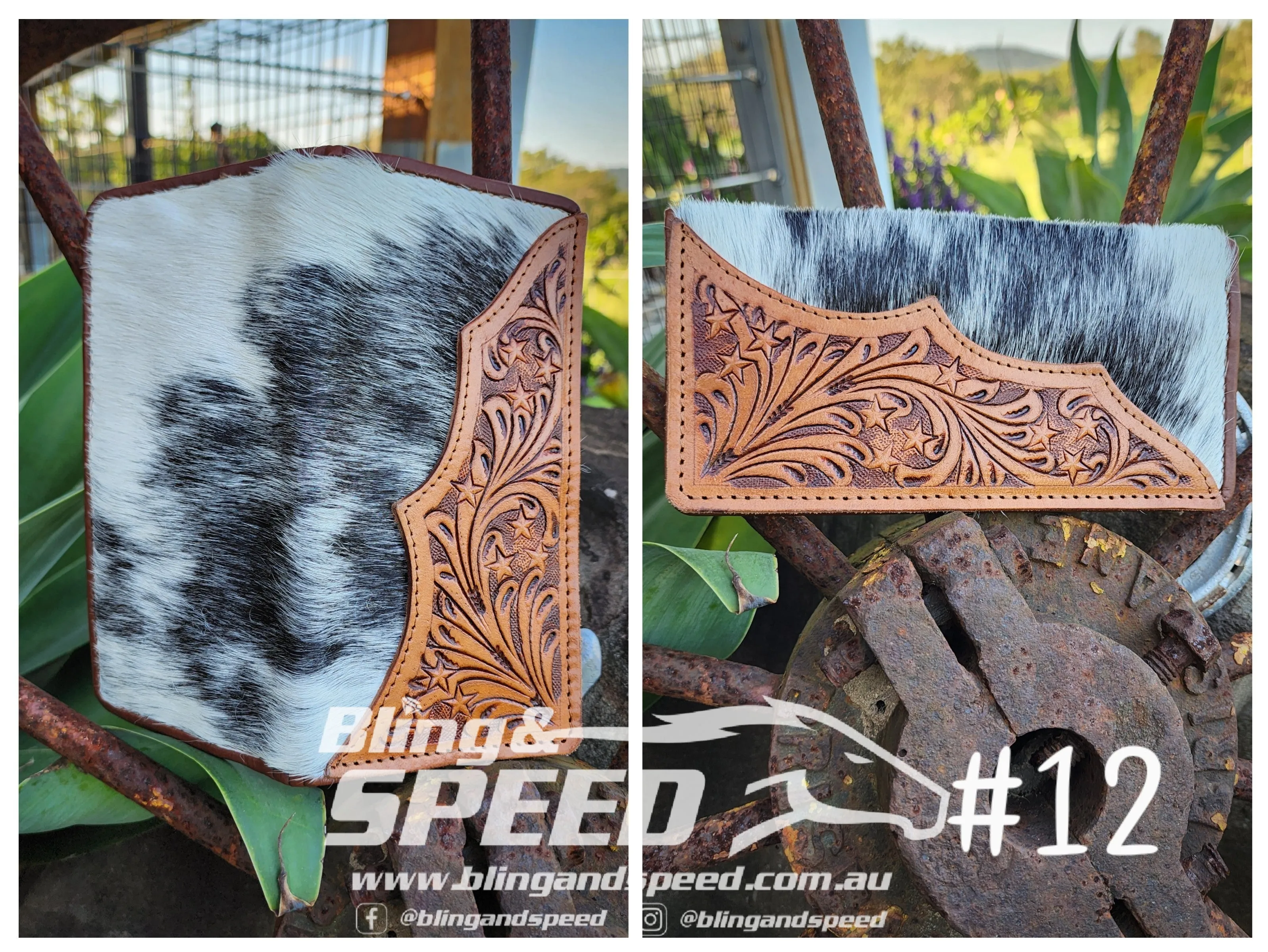Cowhide and Leather Wallet