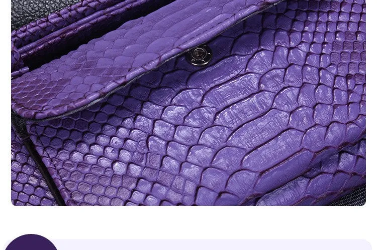 Cowhide Crocodile Leather Cross-body Handbags