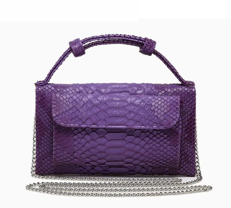Cowhide Crocodile Leather Cross-body Handbags