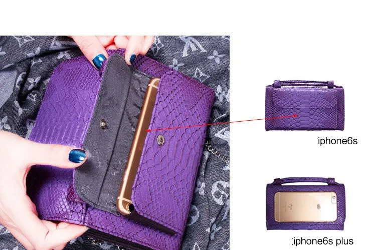 Cowhide Crocodile Leather Cross-body Handbags