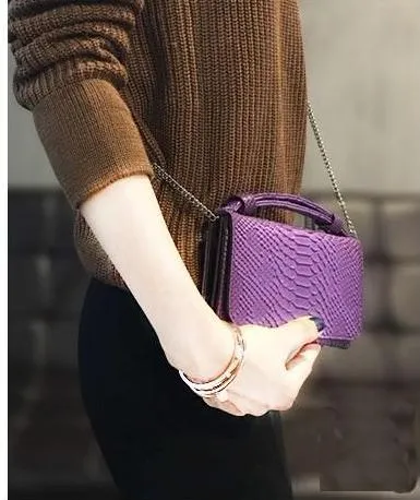 Cowhide Crocodile Leather Cross-body Handbags