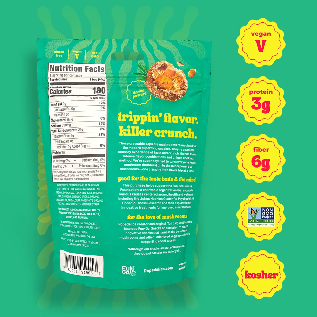Crunchy Mushroom Chips-3 Pack Variety Option