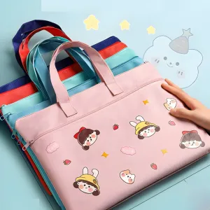 CUTE CARTOON PRINTED MIX DESIGN MULTI-PURPOSE CANVAS HANDBAGS