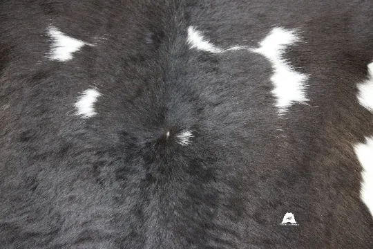 Dark Brown & White  Calfskin Rug Size 3ft x 3ft - Premium Quality Cowhide Rug