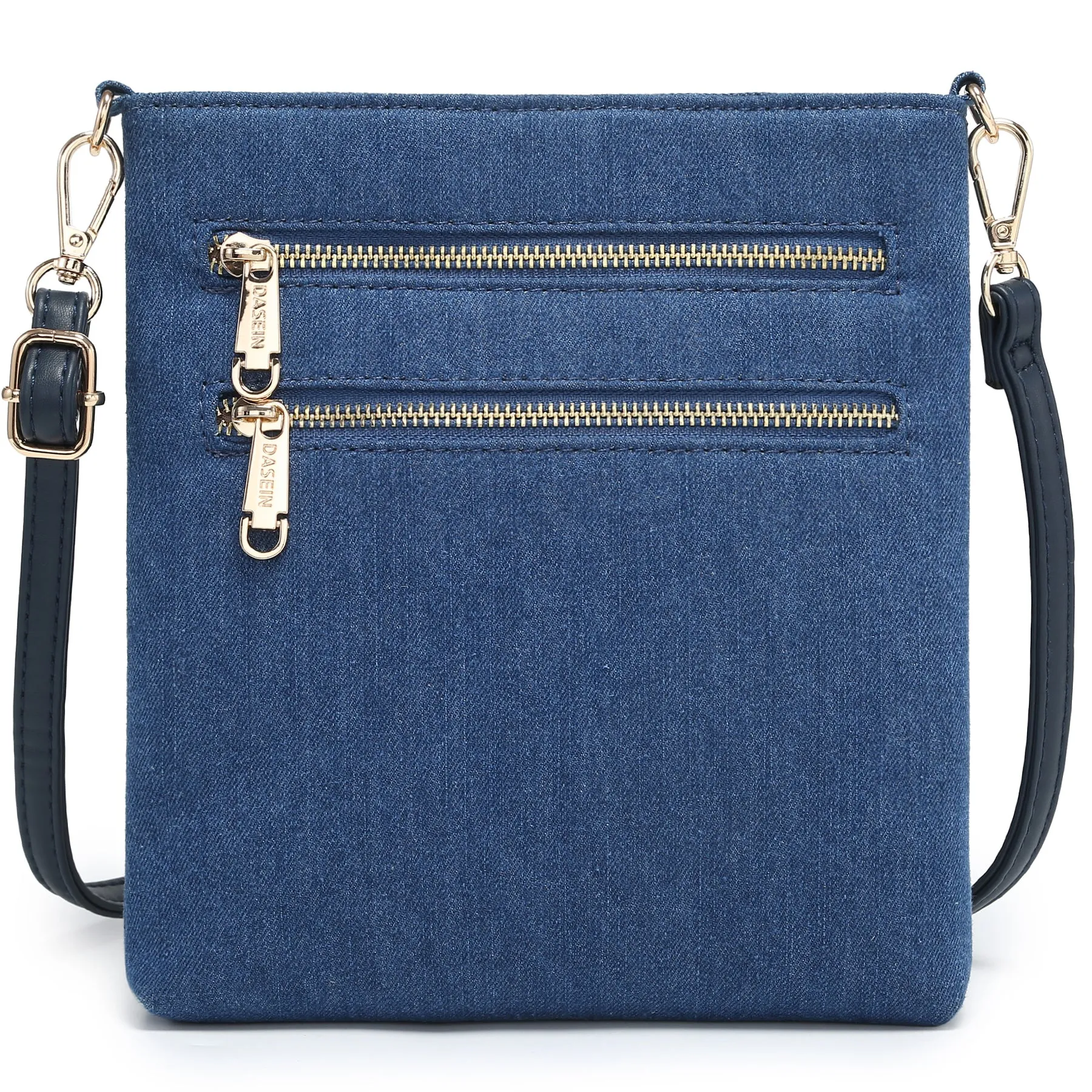 Dasein Soft Faux Leather Gold-Tone Messenger Bag  Crossbody (7051s)