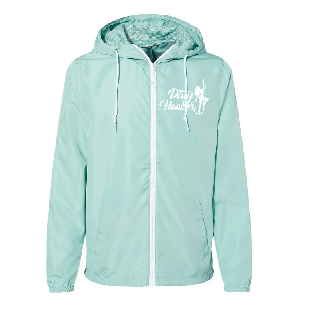 Dirty Hooker Vintage White Windbreaker Aqua