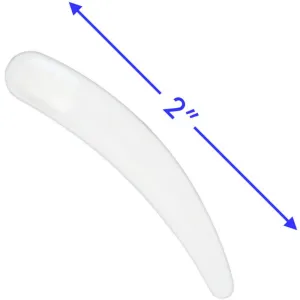 Disposable Mini Boomerang Spatula - White - 2" Long / 50 per Bag X 100 Bags = Case of 5,000 Spatulas