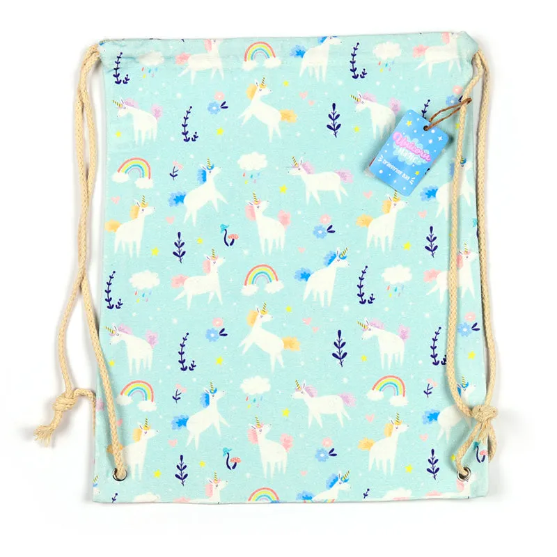Drawstring Canvas Bag - Unicorn Magic