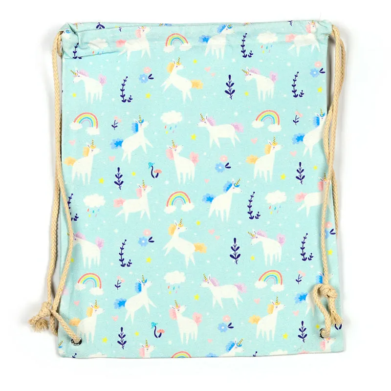 Drawstring Canvas Bag - Unicorn Magic