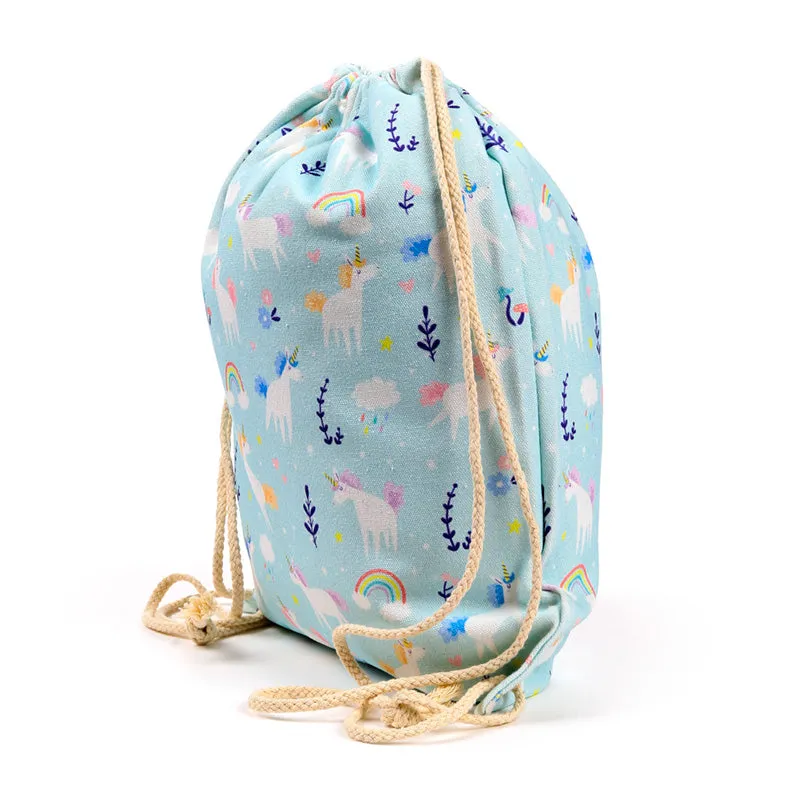 Drawstring Canvas Bag - Unicorn Magic