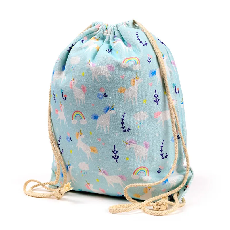 Drawstring Canvas Bag - Unicorn Magic
