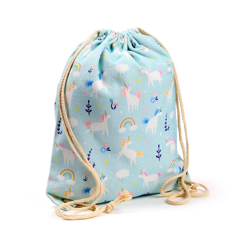 Drawstring Canvas Bag - Unicorn Magic