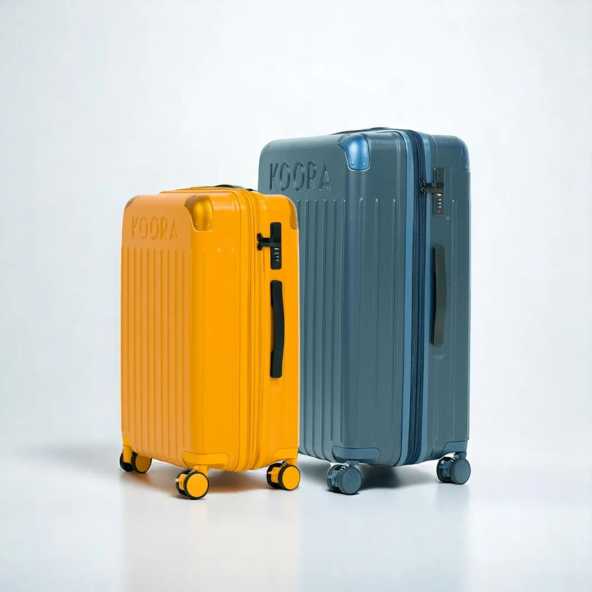 Eco Lite Expandable 2-Piece Checked-In Luggage Set- Blue | Yellow