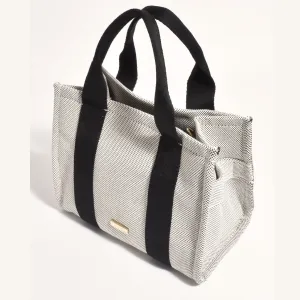Erin Canvas Mini Tote Bag (Black)