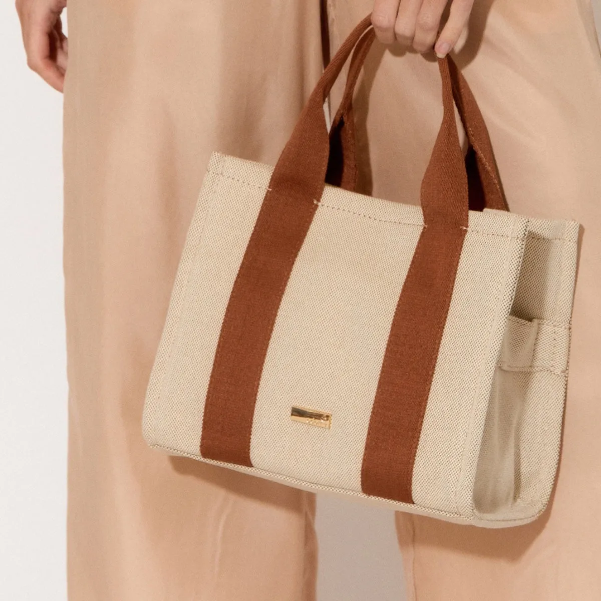 Erin Canvas Mini Tote Bag (Black)