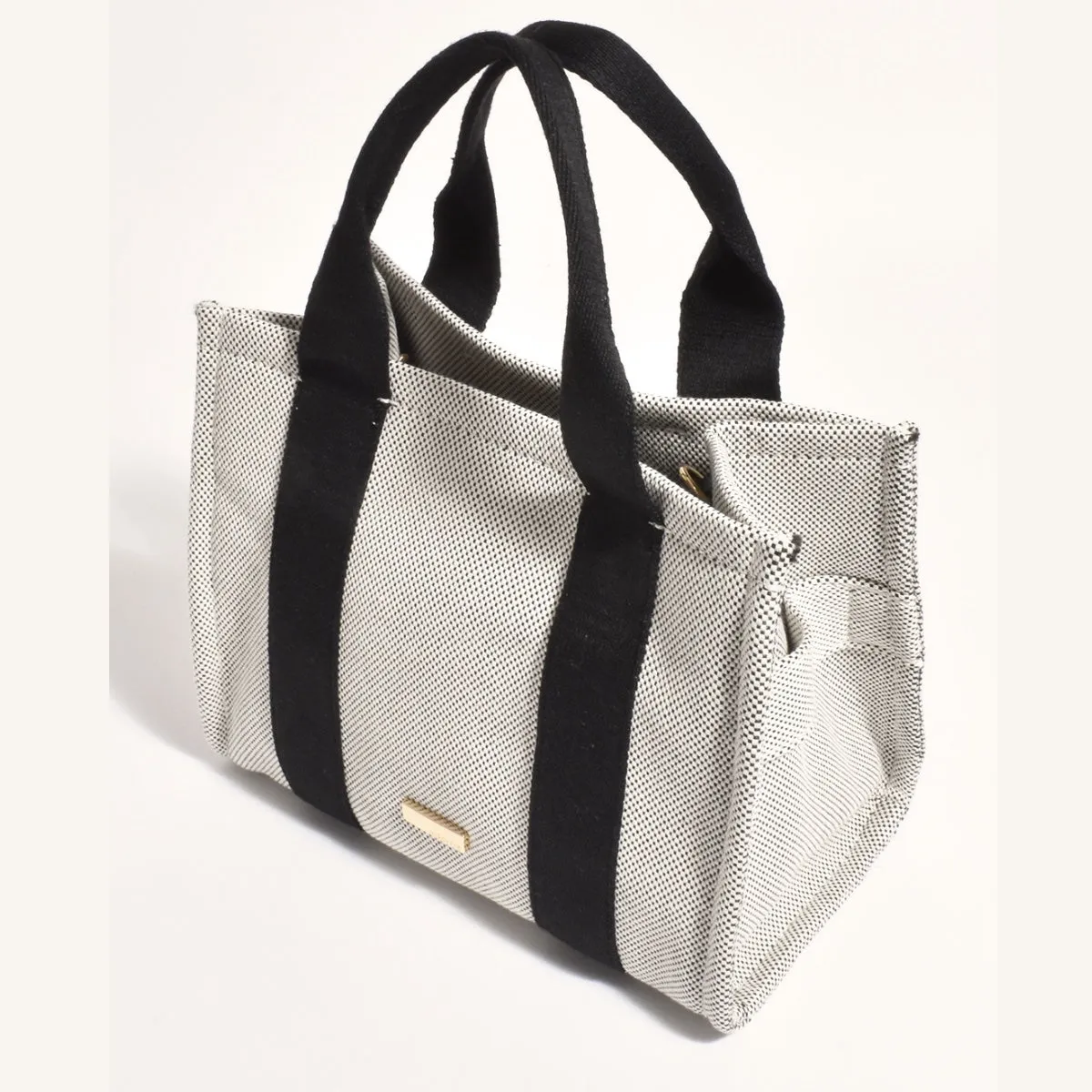 Erin Canvas Mini Tote Bag (Black)