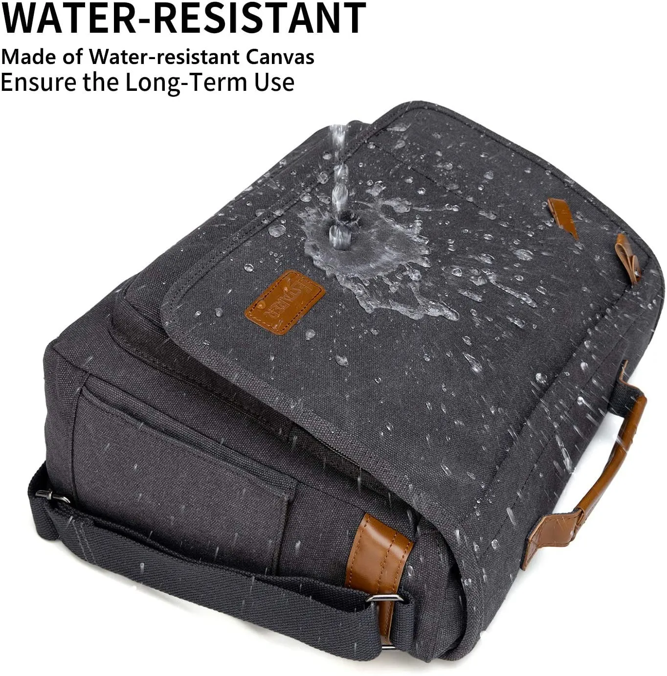ESTARER Messenger Bag for Men, Waterproof Canvas Laptop Shoulder Bag