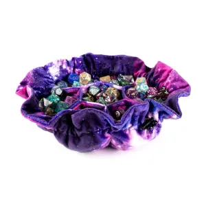 FanRoll: Velvet Compartment Dice Bag with Pockets: Nebula