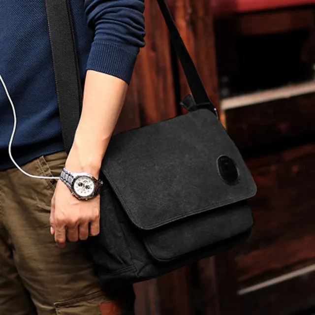 Fashion Men bags Vintage Canvas Messenger Shoulder