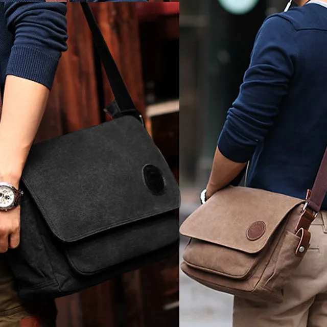 Fashion Men bags Vintage Canvas Messenger Shoulder