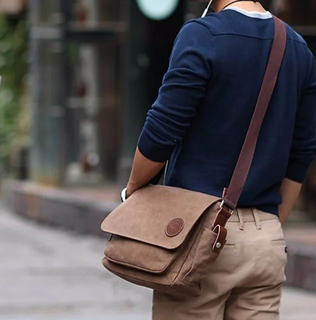 Fashion Men bags Vintage Canvas Messenger Shoulder