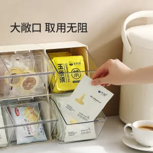 FaSoLa Tea Bag Organizer Box - Ivory, 2 Compartments