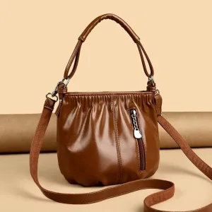 Female Handbags Retro Solid Color PU Leather