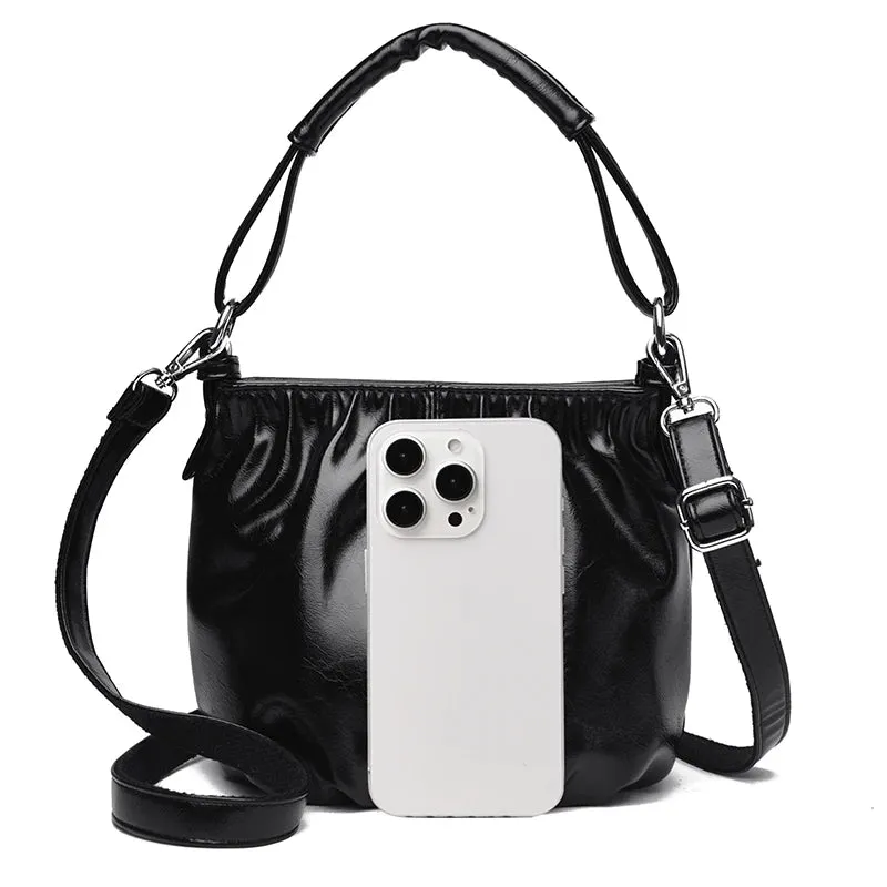 Female Handbags Retro Solid Color PU Leather