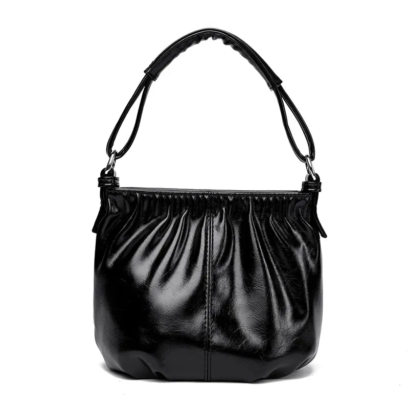 Female Handbags Retro Solid Color PU Leather