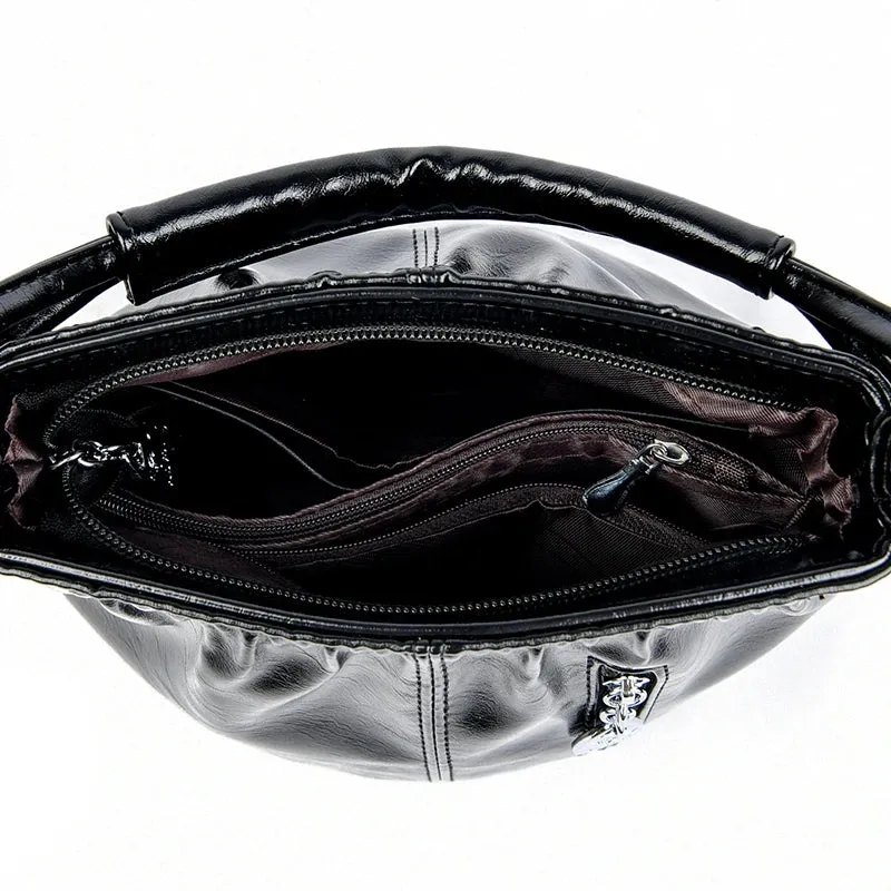 Female Handbags Retro Solid Color PU Leather