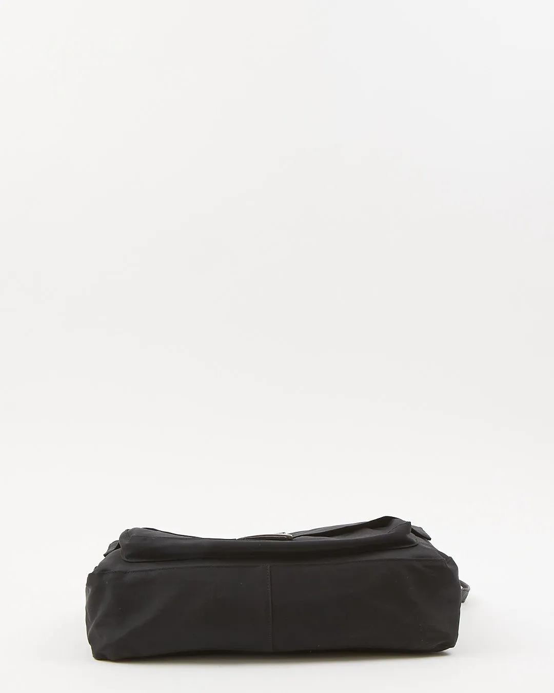 Fendi Black Nylon FF Baguette Extra Large Flap Bag