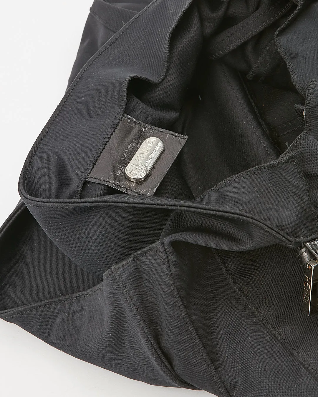 Fendi Black Nylon FF Baguette Extra Large Flap Bag