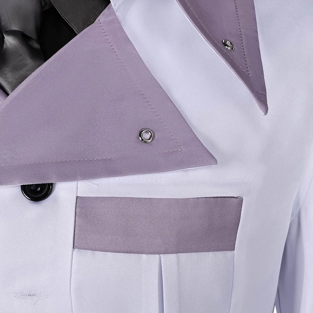 Final Fantasy VII Rufus Shinra White Outfits Cosplay Costume Outfits Halloween Carnival Suit