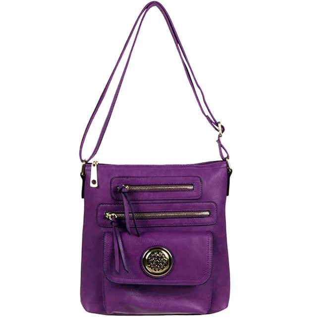 flora medallion Cross-body messenger wallet bag set black Designer inspired