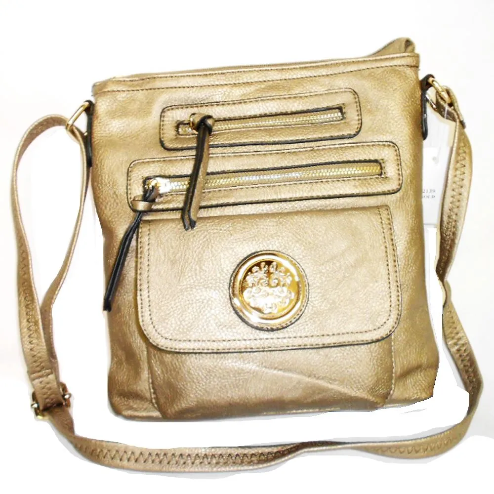 flora medallion Cross-body messenger wallet bag set black Designer inspired