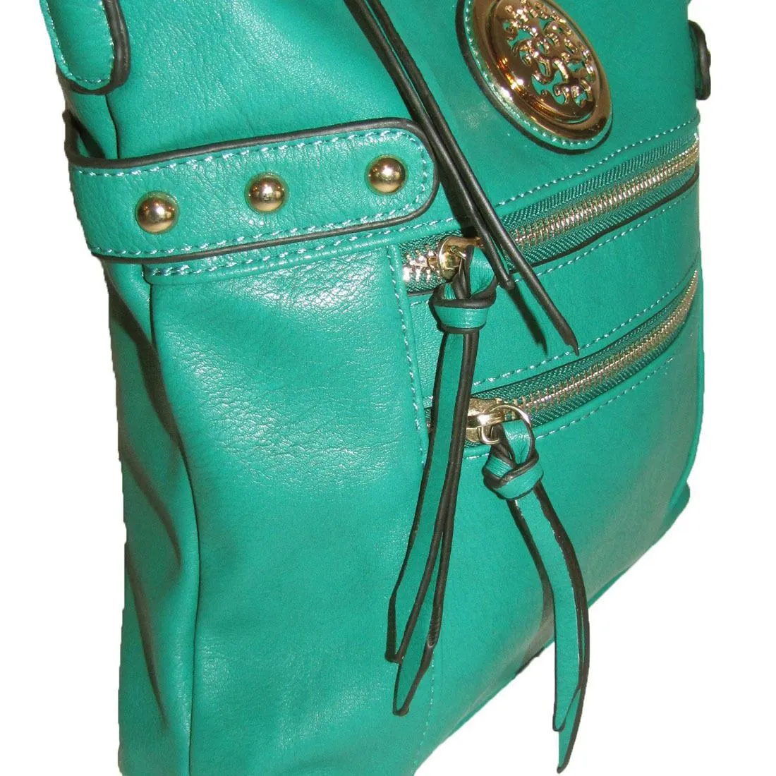flora medallion Cross-body messenger wallet bag set black Designer inspired