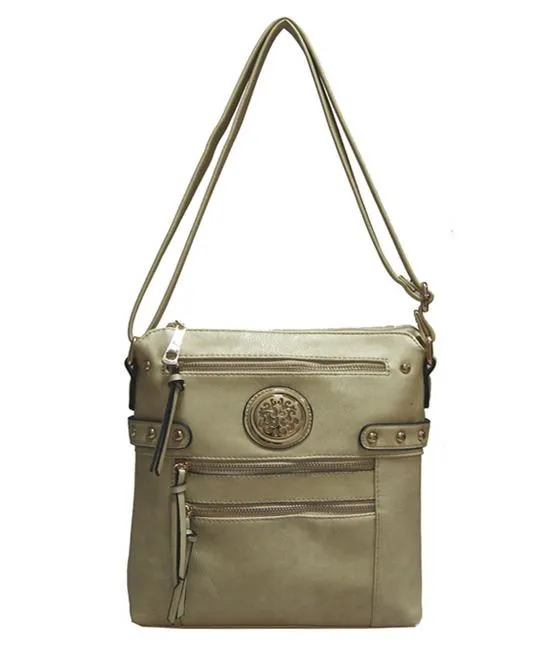 flora medallion Cross-body messenger wallet bag set black Designer inspired