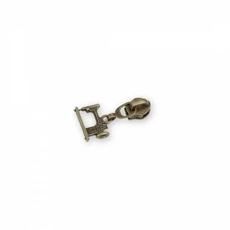 Four #5 Sewing Machine Zipper Pulls Antique - Sallie Tomato