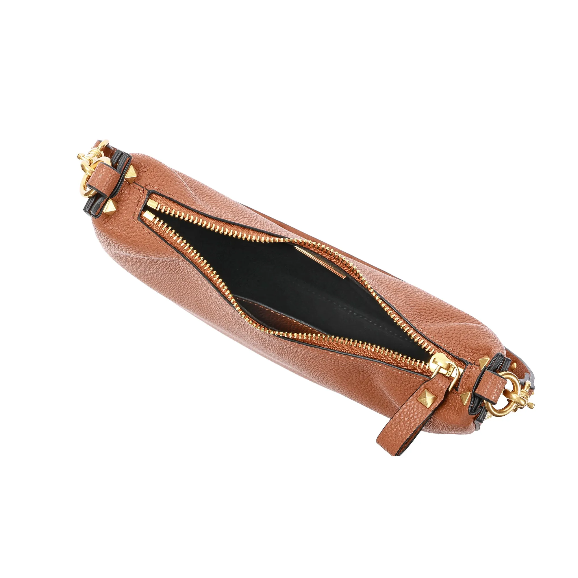 Full-Grain Studded Leather Shoulder/Messenger Bag